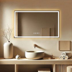 Lumoire Badkamerspiegel met Verlichting - Tron - 100CM Rechthoekig - Anti Condens Verwarming