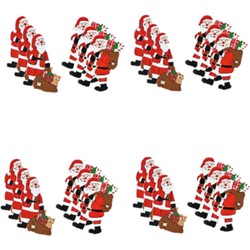 24x stuks houten kersthangers kerstmannen 6 cm kerstornamenten - Kersthangers