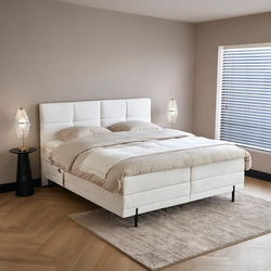 Boxspringbed - Elektrische  - 160x200 cm - Wit - Elektrische  Maxima Inclusief  cm matras en topper HR- Koudschuim