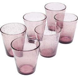 Kare Glazen Set Bubble Mauve (set van 6)