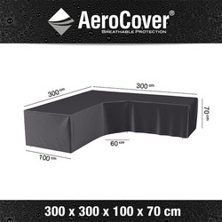 AeroCover | Loungesethoes 300 x 300 x 100 x 71(h) cm | L-vorm Trapeze