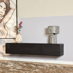 Starfurn Zwevend tv meubel Vision Black | 160 cm