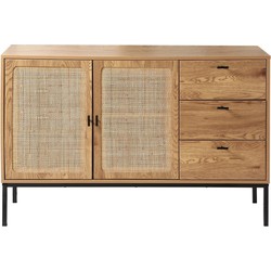 Dressoir met 2 deuren en 3 laden van rotan L120 cm - JAYA