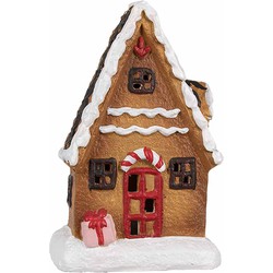 Clayre & Eef Gingerbread house 15 cm Bruin Keramiek Peperkoekhuisje