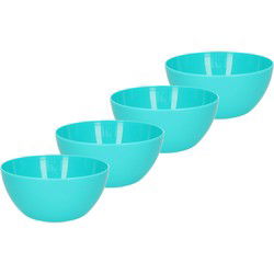 Plasticforte kommetjes/schaaltjes - 4x - kunststof - D14xH6 cm - blauw - Kommetjes