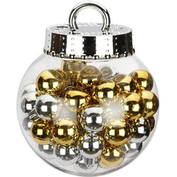 Inge Christmas Kerstballen - 50x - zilver - goud - D3 cm - kunststof - Kerstbal