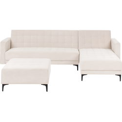 Beliani ABERDEEN - Modulaire Sofa-Beige-Fluweel