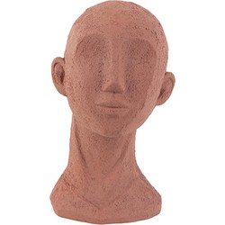 Ornament Face Art - Polyresin Terracotta Oranje - 14,7x15,4x24,5cm