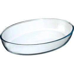 Secret de Gourmet - Ovenschaal ovaal - Transparant glas - 35 x 25 cm - Ovenschalen