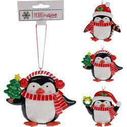 Hang deco klei 12 cm 3ass kerstversiering
