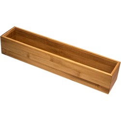 Bestekbak/keuken organizer 1-vaks Tidy Smart bamboe 38 x 8 x 7 cm - Bestekbakken