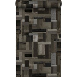 Origin Wallcoverings behang sloophout motief zwart en grijs - 53 cm x 10,05 m - 337222