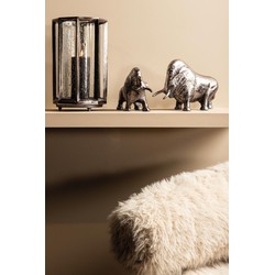 PTMD Decoratieve Standbeeld Ebeny - 23x9x12 cm - Aluminium - Zilver
