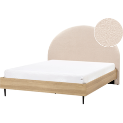 Beliani MILLAY - Tweepersoonsbed-Beige-Bouclé