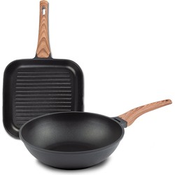 Rosmarino Black Line Grillpan 28cm & wokpan 30cm