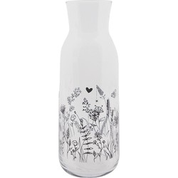 Clayre & Eef Karaf  1000 ml Glas Bloemen Waterkan