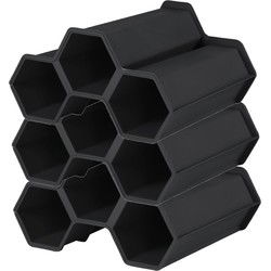 EDA Wijnrek - 18x flessen - L34 x B31 x H18 cm - zwart - Wijnrekken