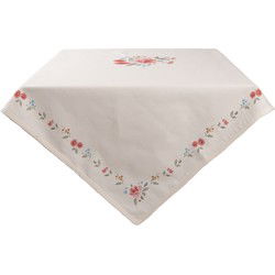 Clayre & Eef Tafelkleed Beige Katoen Rozen