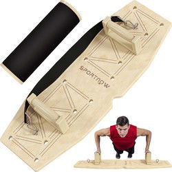 SPORTNOW Push Up Bars Set, Push-up Grepen met Trainingsbord & Weerstandsbanden, Hout