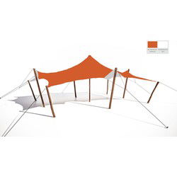 Stretchtent 4,5x6 oranje