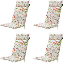 Madison -  Tuinstoelkussen Hoge Rug Milly natural - Ca. 120x50 cm - Set van 4