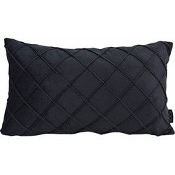 Velvet Cross Zwart | 30 x 50 cm | Kussenhoes | Velvet/Polyester