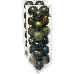 36x stuks kerstballen groen glans en mat kunststof 3 cm - Kerstbal