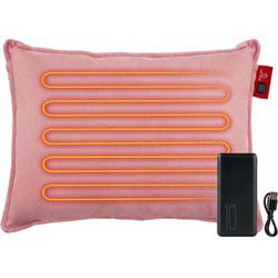 Feel Home - Verwarmend Kussen - Zacht Rose 45x60cm - met 10000mAh Power bank