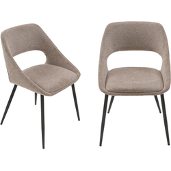 Set van 2 stoelen in stof met metalen onderstel L51 cm - ELODIE