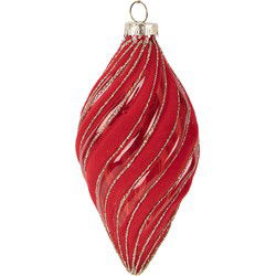 Clayre & Eef Kerstbal Ø 7x13 cm Rood Glas