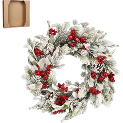 House of Seasons Belfort Kerstkrans - Ø40 cm - Groen