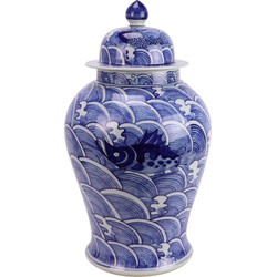 Fine Asianliving Chinese Ginger Jar Porcelain Blue White Koi Fish