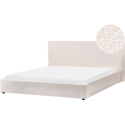 Beliani LAVAUR - Waterbed-Wit-Bouclé