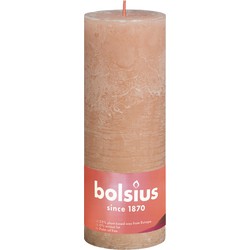 Rustiek Shine stompkaars 190/68 Misty Pink - Bolsius