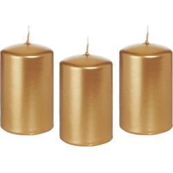 10x Kaarsen goud 5 x 8 cm 18 branduren sfeerkaarsen - Stompkaarsen
