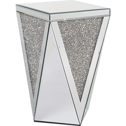 Beliani LUXEY - Bijzettafel-Zilver-Glas