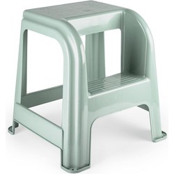 PlasticForte Keuken krukje - mintgroen - kunststof - 46 cm - Huishoudkrukjes