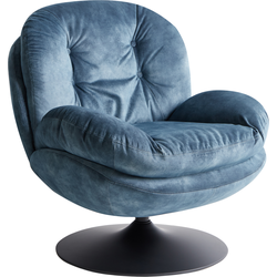Beliani NOLVIK - Fauteuil-Blauw-Fluweel