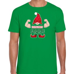 Bellatio Decorations fout kersttrui t-shirt heren - Sterkste gnoom - groen - Kerst kabouter M - kerst t-shirts