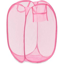 Kipit Wasmand flexibel/opvouwbaar - roze - kunststof - 33 x 33 x 58 cm - 60 liter - Wasmanden