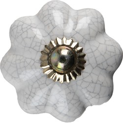 Clayre & Eef Deurknop  Ø 4 cm Wit Keramiek Meubelknop