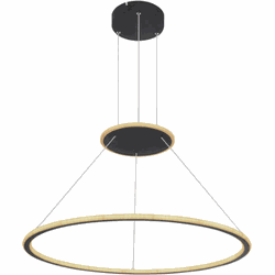 LED Hanglamp (Ø 68cm) met twee ringen | Woonkamer | Eetkamer | Gang | Hal | Modern | Industrieel