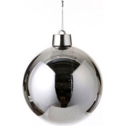 House of Seasons Kerstbal Zilver Kunststof D20 cm