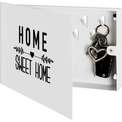 Moderne metalen sleutelkast | HOME design Sleutelboard | gemaakt van sterk metaal in zijdeglans wit | 28x19x4 cm