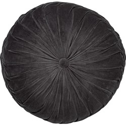 Dutch Decor KAJA - Sierkussen rond velvet Ø40 cm - Charcoal Gray - antraciet - Dutch Decor