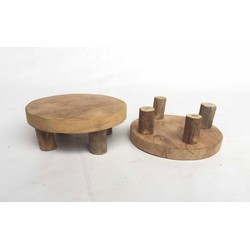 Plateau teak naturel d15h6 cm