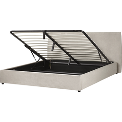 Beliani LAVAUR - Ledikant-Beige-Fluweel