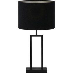 Tafellamp Shiva/Velours - Zwart/Zwart - Ø30x62cm