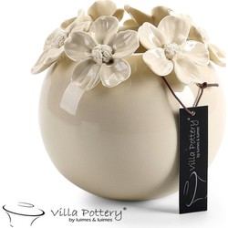 Villa Pottery  Witte bloemenvaas Jolie D14x14 x H16  - Vaas Jolie 14x14x16