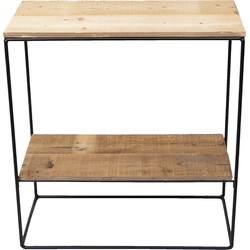 Clayre & Eef Sidetable  60x25x66 cm Bruin Hout Ijzer Rechthoek Wandtafel